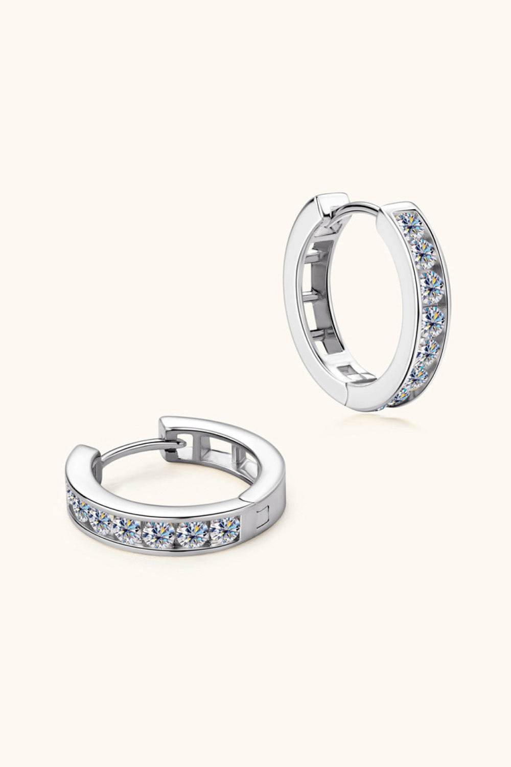 Moissanite 925 Sterling Silver Huggie Earrings - Ultim8 Designs 4 U
