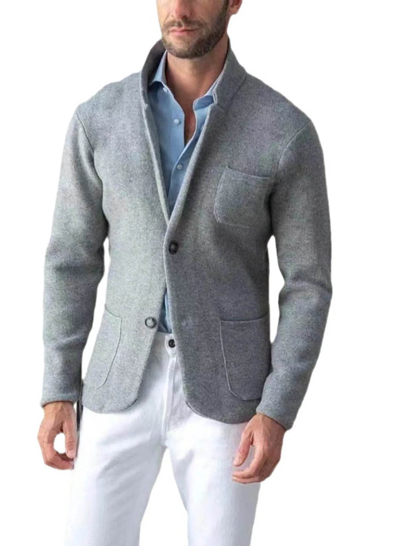 Men's Plus Size Stand Collar Long Sleeve Blazer - Ultim8 Designs 4 U