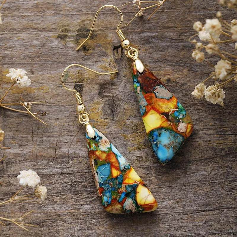 Emperor-Stone Geometric Earrings - Ultim8 Designs 4 U