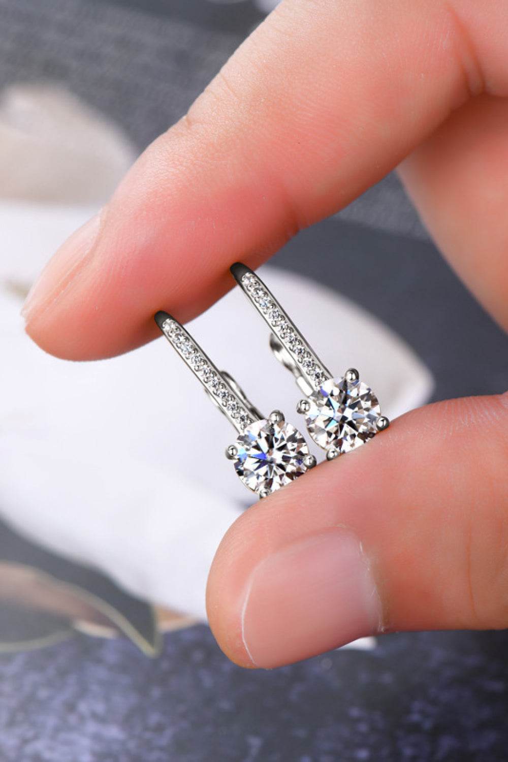 2 Carat Moissanite 925 Sterling Silver Earrings - Ultim8 Designs 4 U