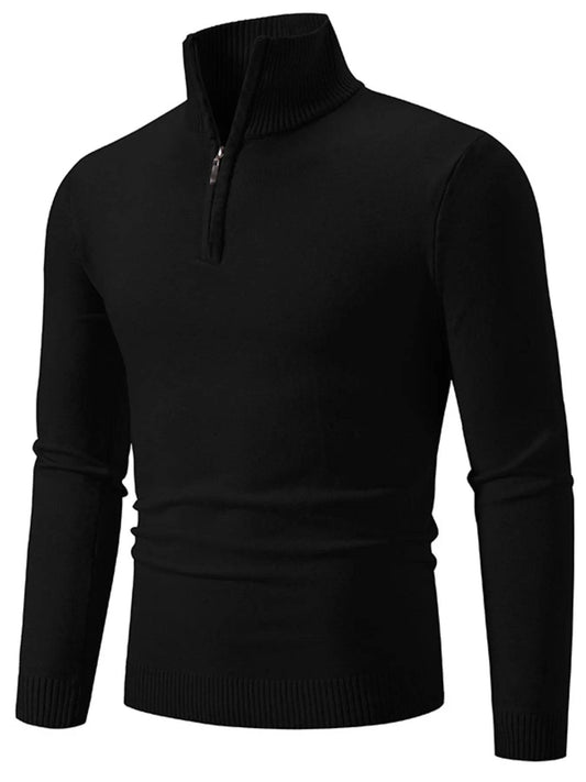Men's Plus Size Quarter-Zip Turtleneck Sweater - Ultim8 Designs 4 U
