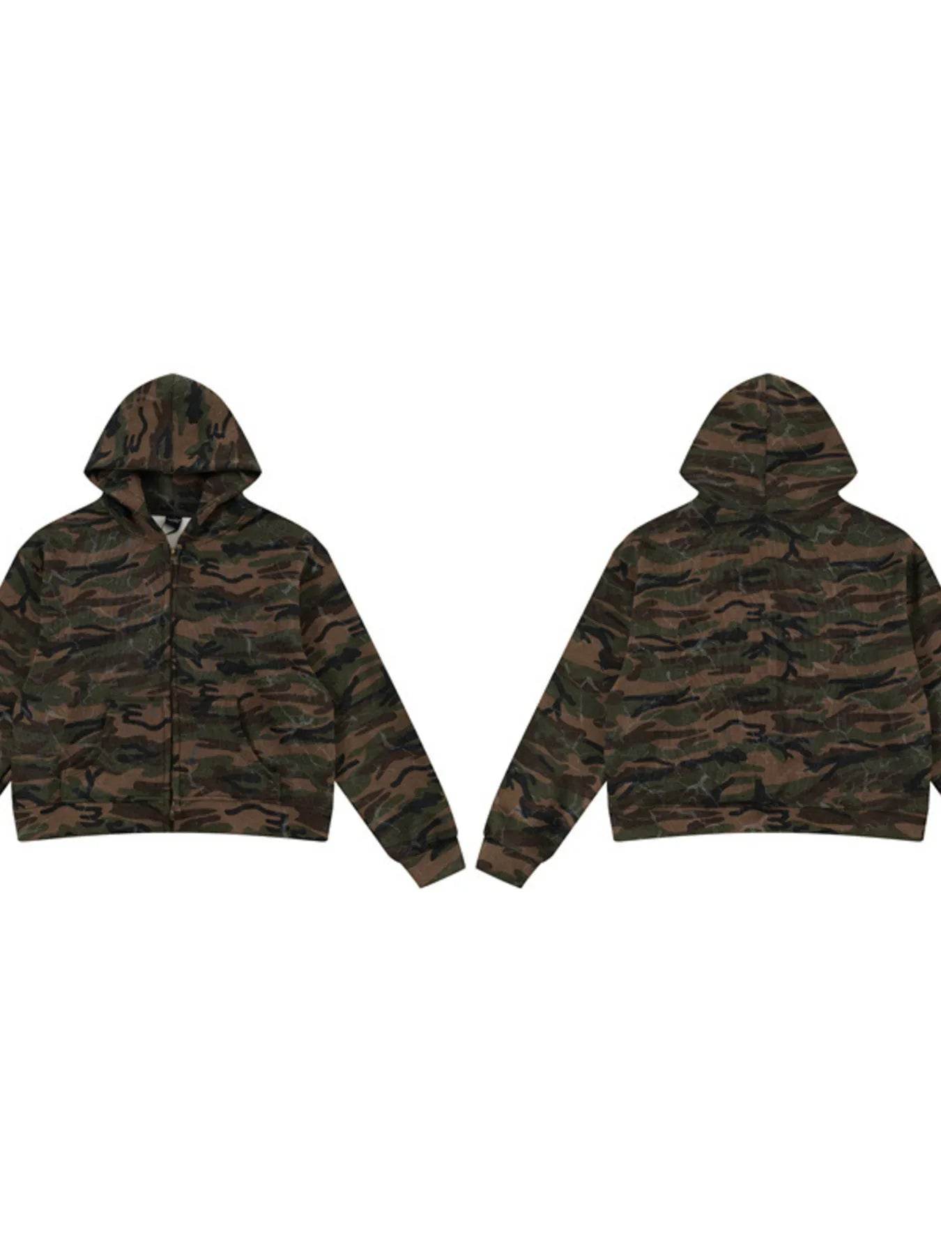 Men's Camouflage Print Zip-Up Hoodie - Ultim8 Designs 4 U