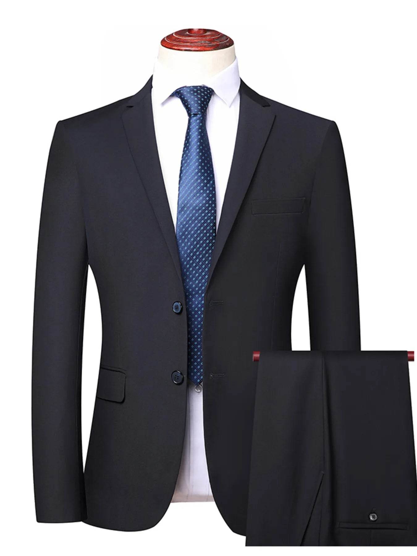 Men's Lapel Collar Long Sleeve Blazer and Pants Set - Ultim8 Designs 4 U