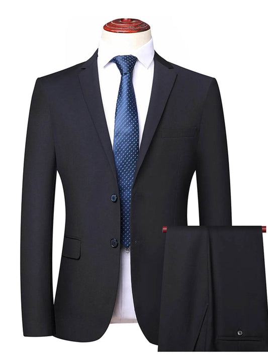 Men's Lapel Collar Long Sleeve Blazer and Pants Set - Ultim8 Designs 4 U