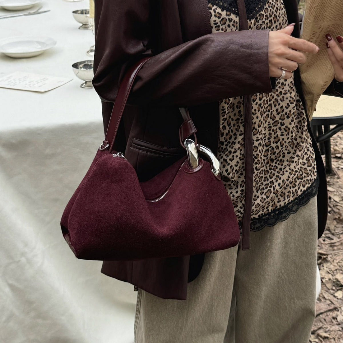 Handbags - Crossbody - Leather Frosted Suede Niche Design