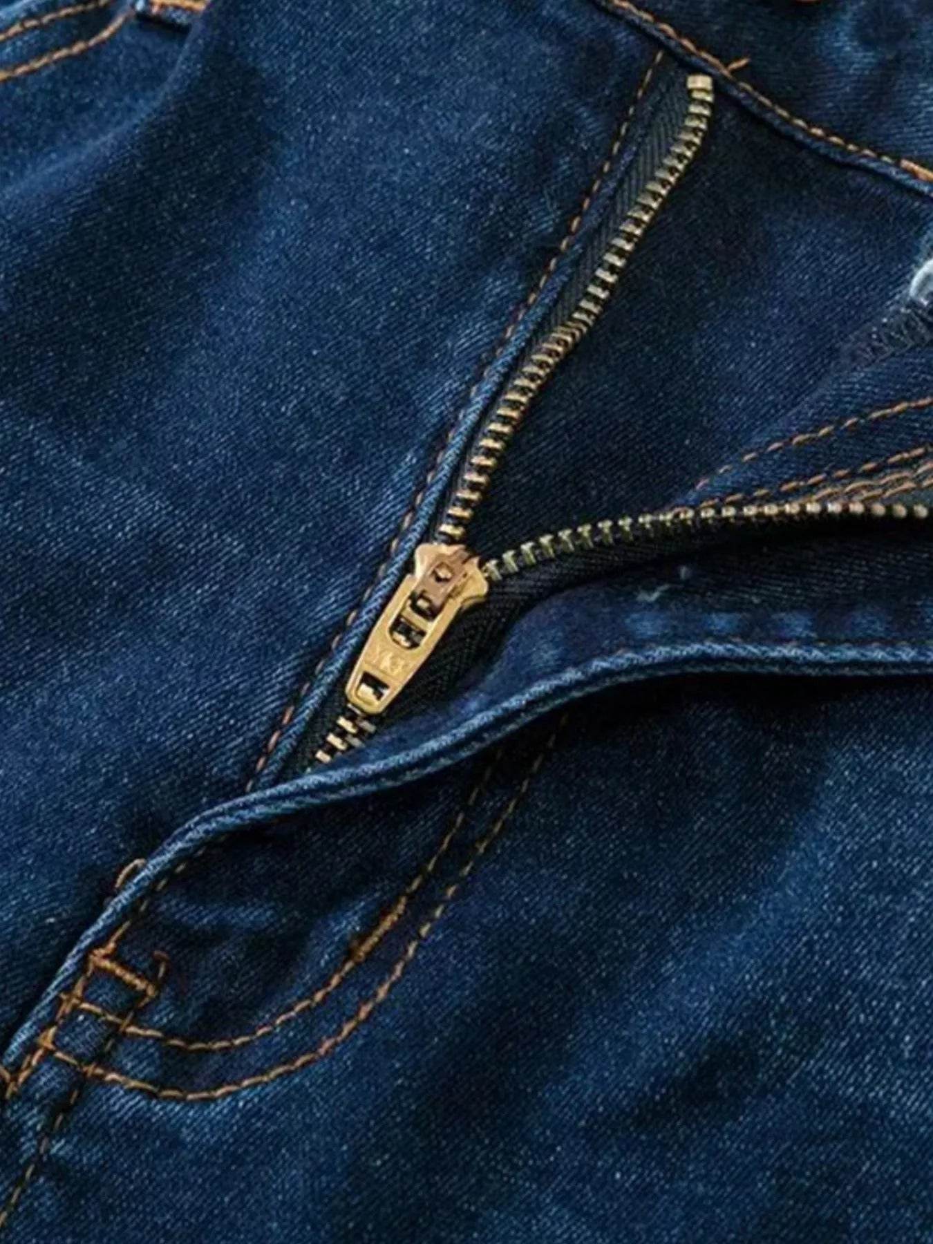 Full Size Distressed Raw Hem Flare Jeans Plus Size - Ultim8 Designs 4 U