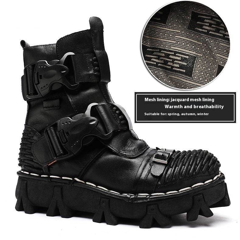 Cowhide Motorcycle Shoes Workwear Men's Boots - Ultim8 Designs 4 U