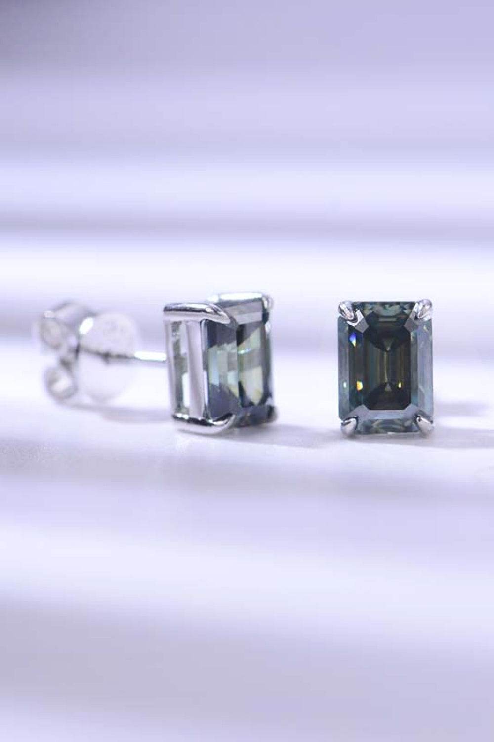 2 Carat Moissanite Stud Earrings in Green - Ultim8 Designs 4 U