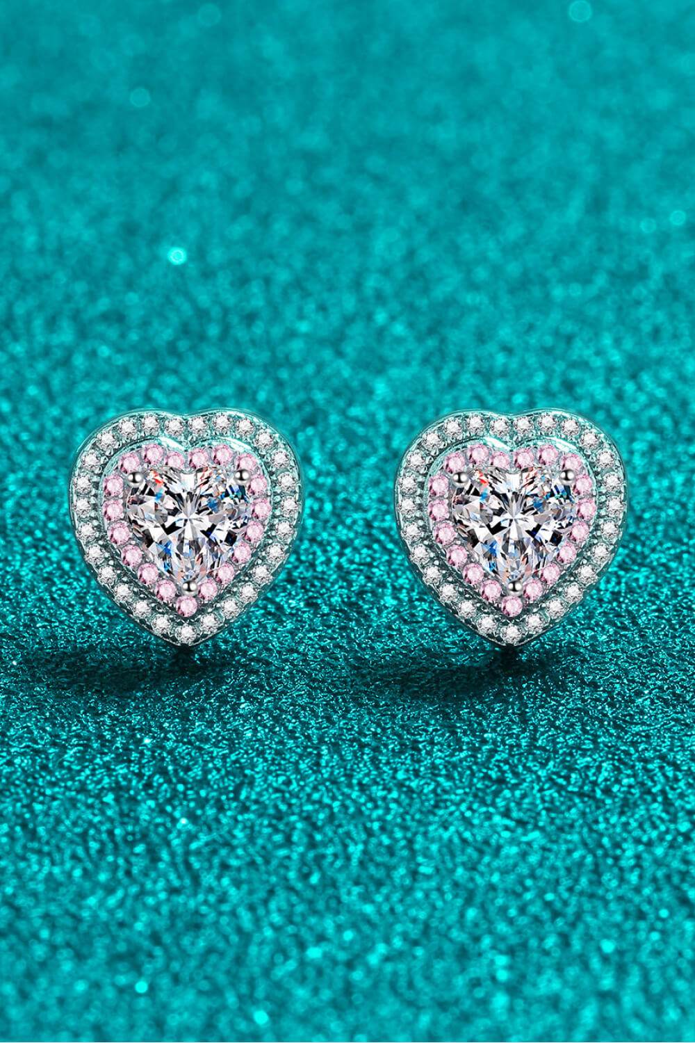 Moissanite Heart-Shaped Stud Earrings - Ultim8 Designs 4 U