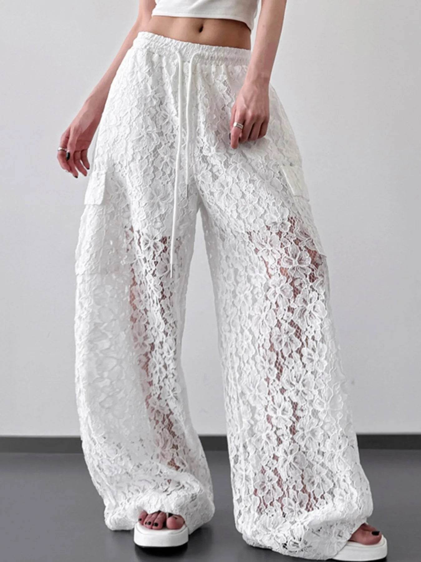 Lace Wide Leg Pants - Ultim8 Designs 4 U
