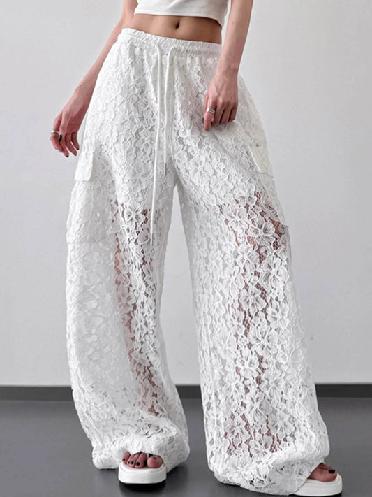 Lace Wide Leg Pants - Ultim8 Designs 4 U