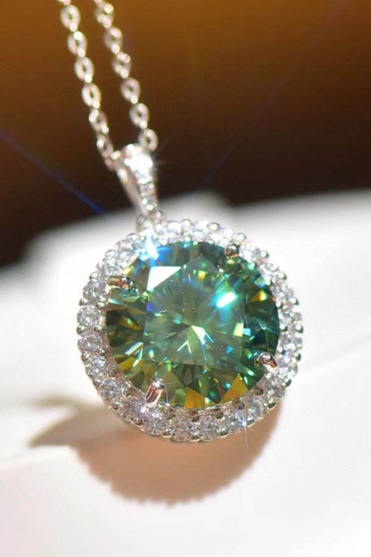 10 Carat Moissanite Pendant Platinum-Plated Necklace - Ultim8 Designs 4 U
