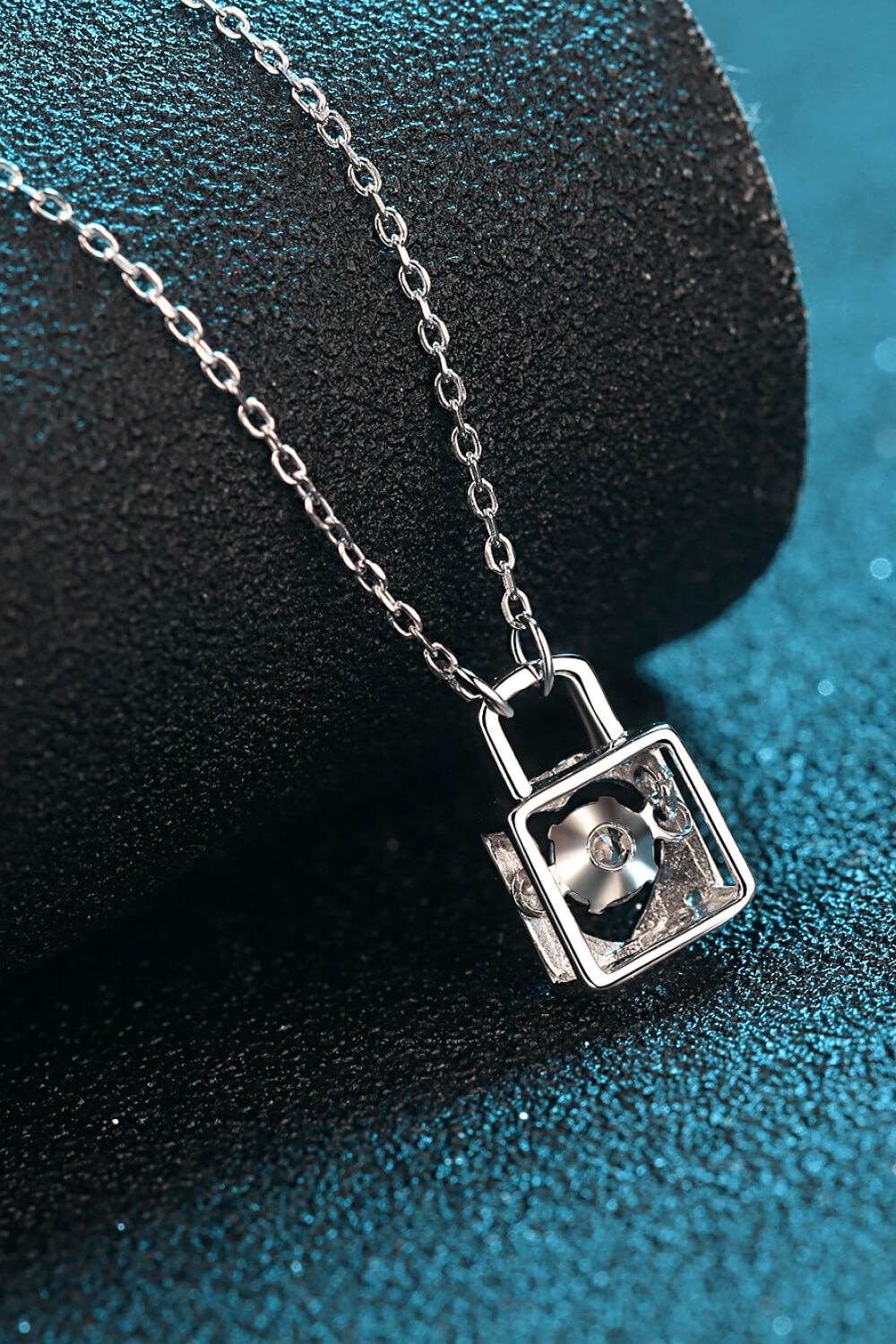 Adored Moissanite Lock Pendant Necklace - Ultim8 Designs 4 U