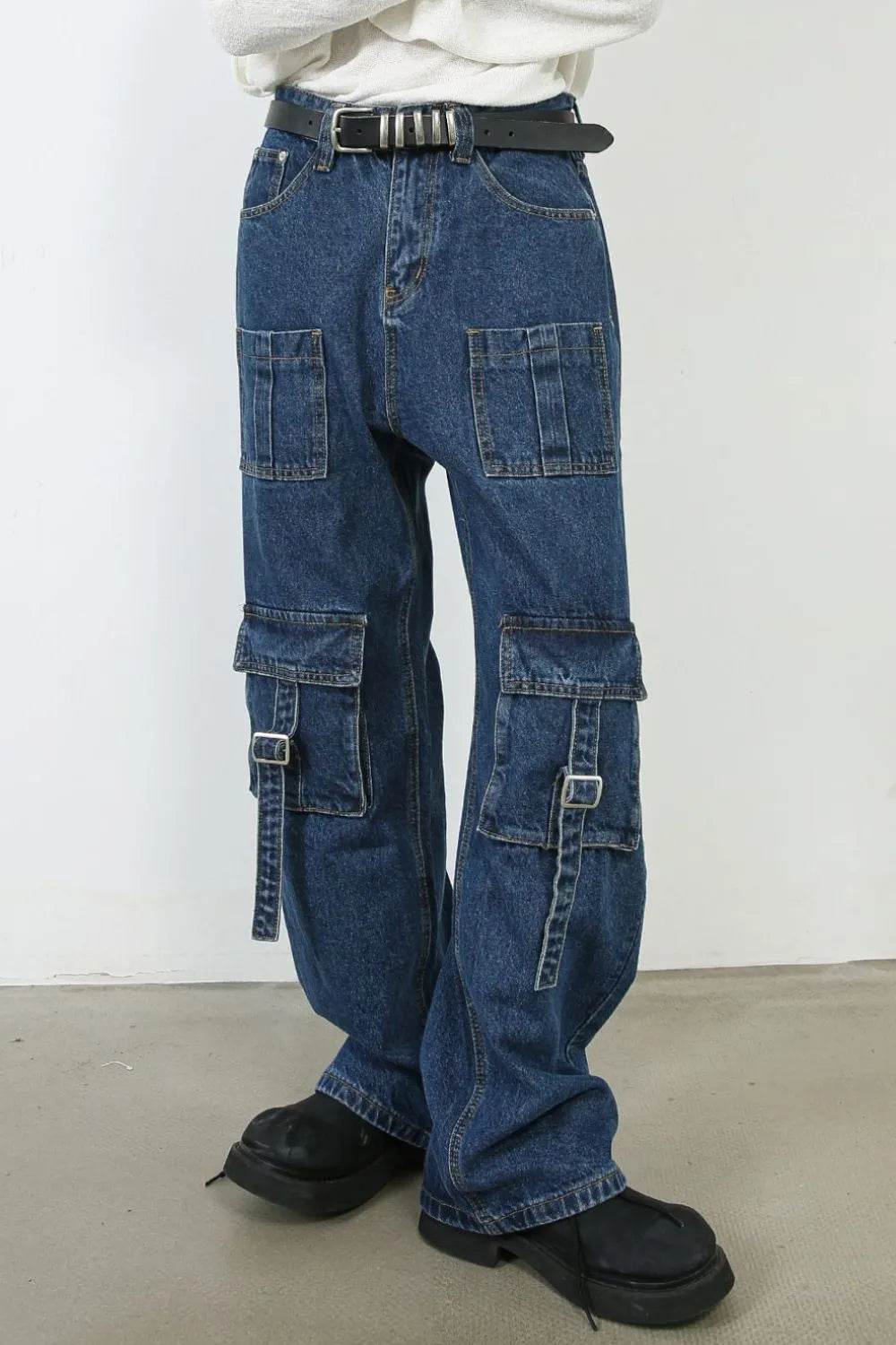 Men's Mid Rise Jeans with Cargo Pockets - Ultim8 Designs 4 U