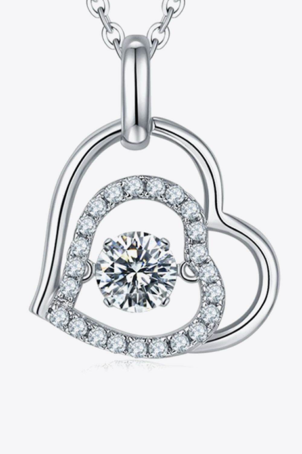 Moissanite Heart Pendant Necklace - Ultim8 Designs 4 U