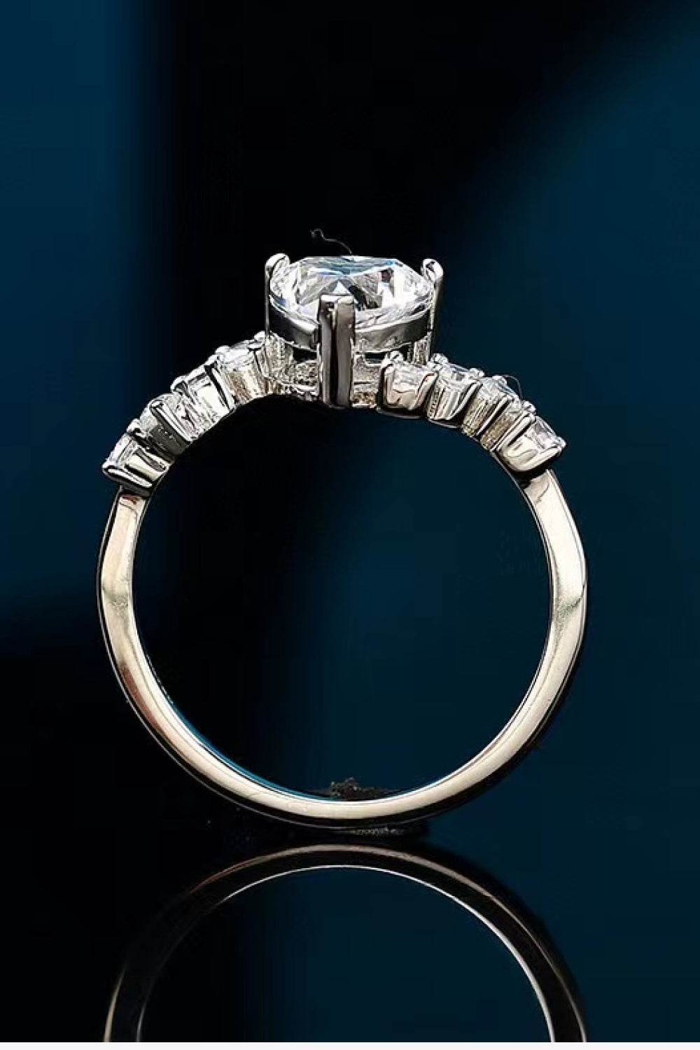 1 Carat Moissanite Heart 925 Sterling Silver Ring - Ultim8 Designs 4 U