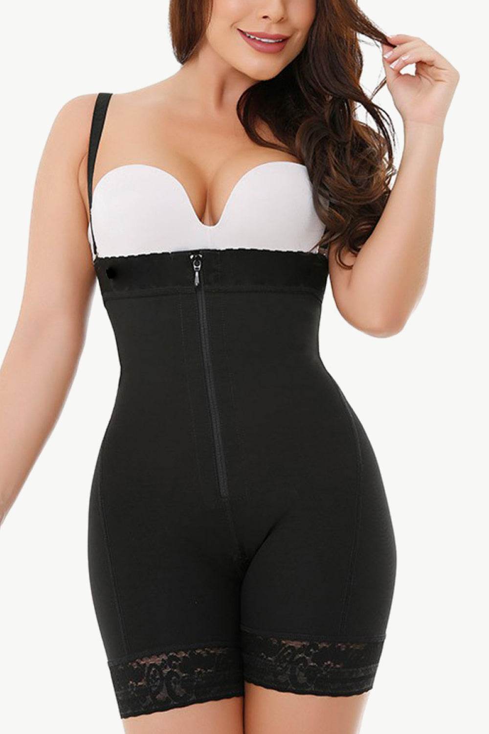 Full Size Zip Up Under-Bust Shaping Bodysuit - Ultim8 Designs 4 U