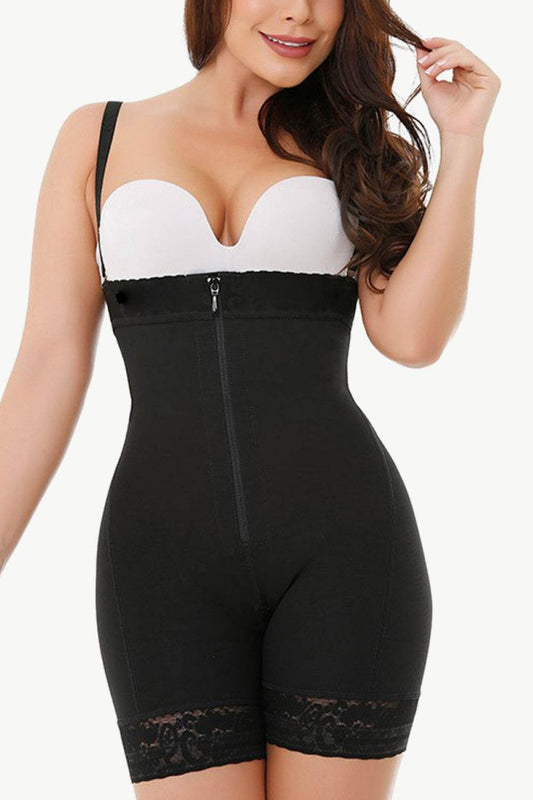 Full Size Zip Up Under-Bust Shaping Bodysuit - Ultim8 Designs 4 U