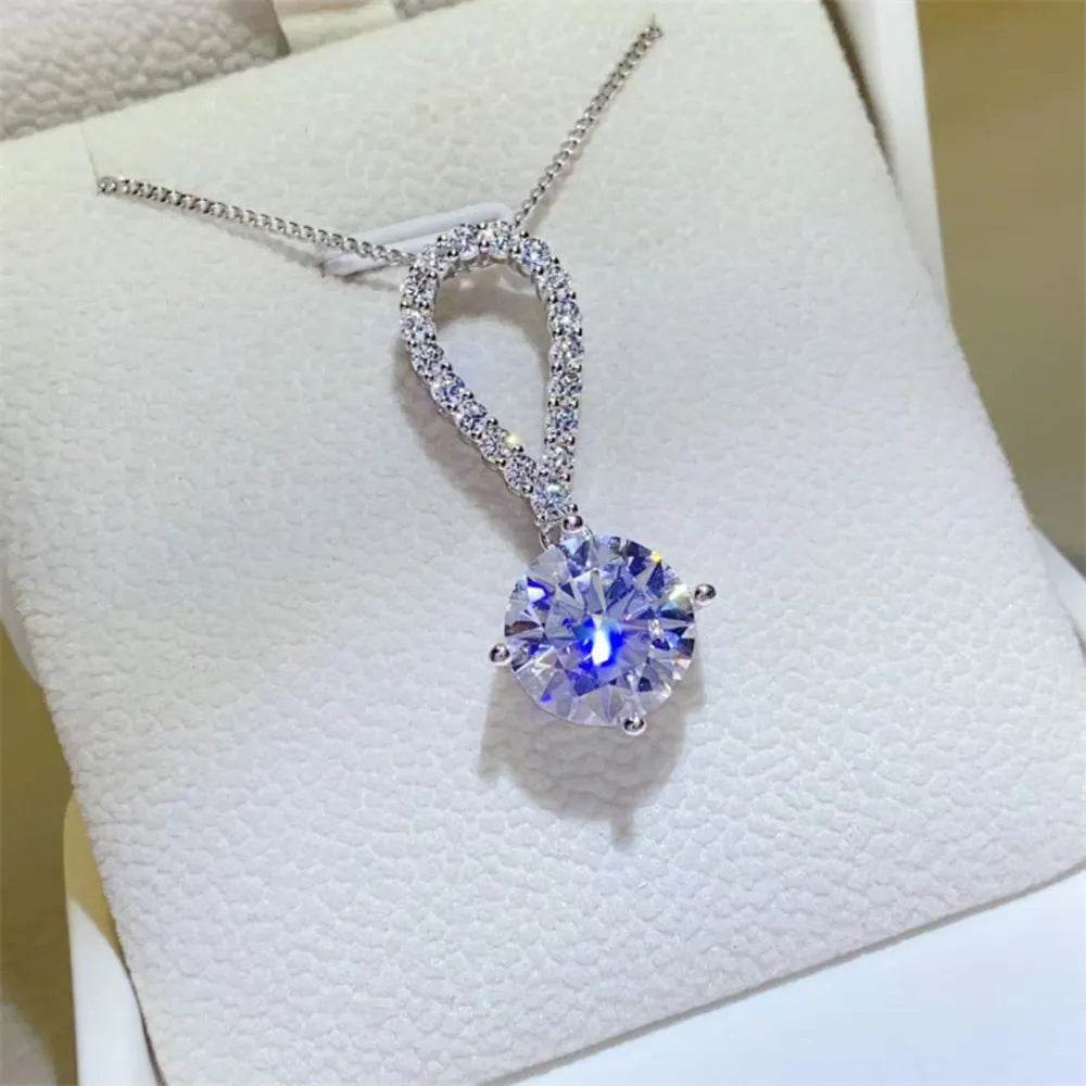 5 Carat Moissanite 925 Sterling Silver Teardrop Necklace - Ultim8 Designs 4 U
