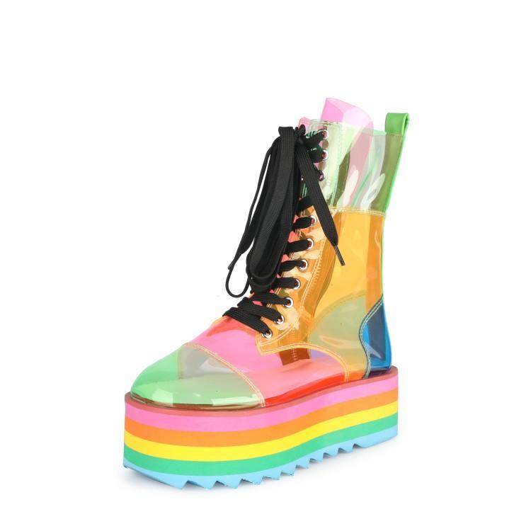 Women's Fashion Shoes With Transparent TPU Leather Stitching - Ultim8 Designs 4 U