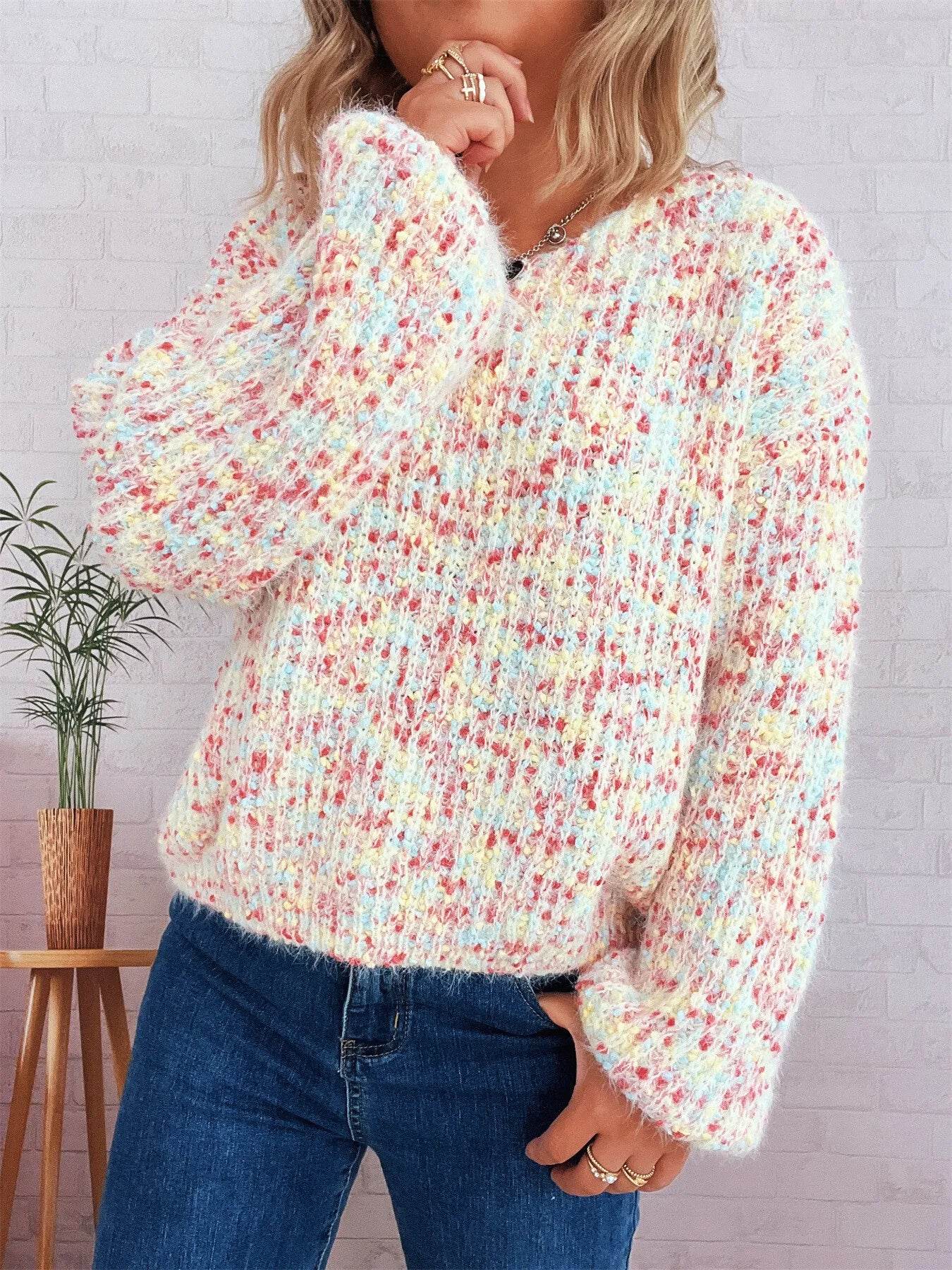 Colorful Long Sleeve Sweater - Ultim8 Designs 4 U