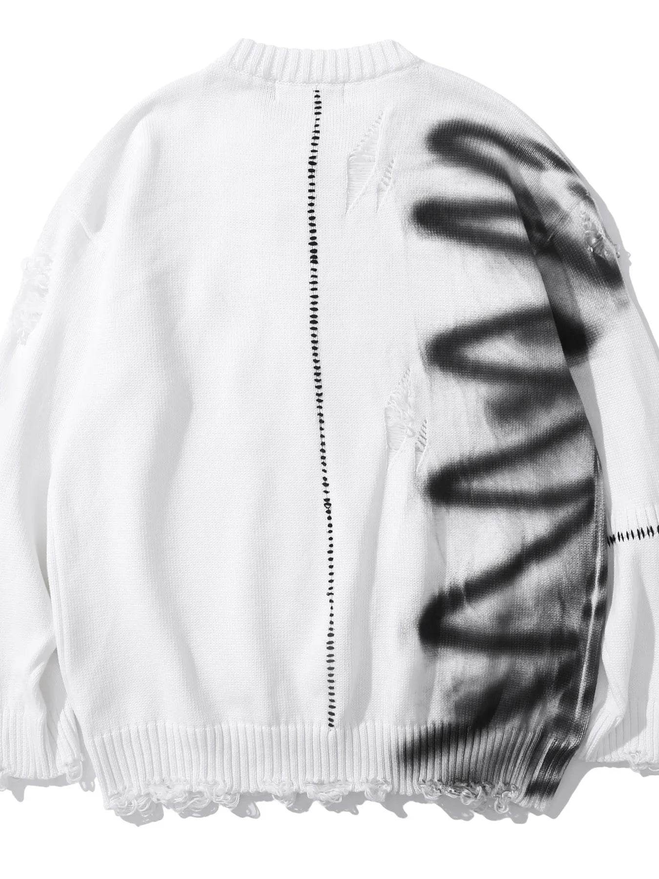 Men's Distressed Oversized Knit Sweater - Ultim8 Designs 4 U