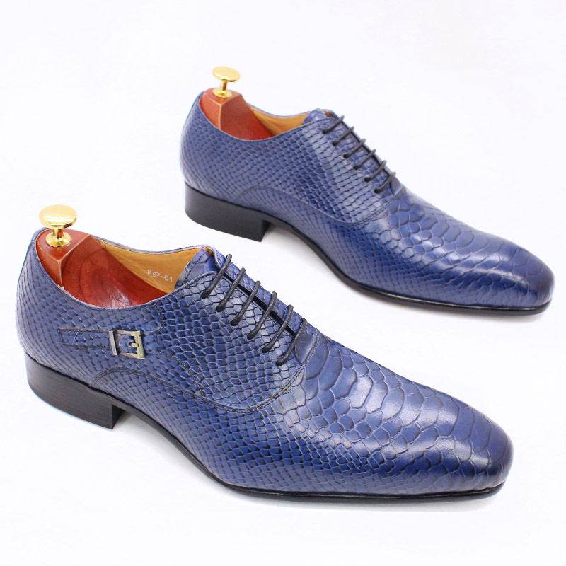 Men's Leather Snake Print Leather Shoes Business Dress Shoes - Ultim8 Designs 4 U