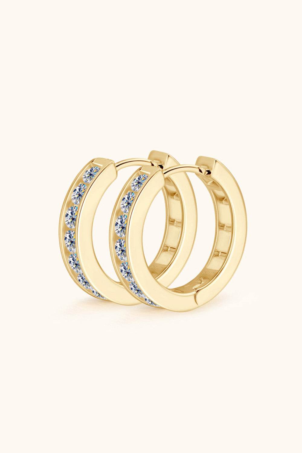 Moissanite 925 Sterling Silver Huggie Earrings - Ultim8 Designs 4 U