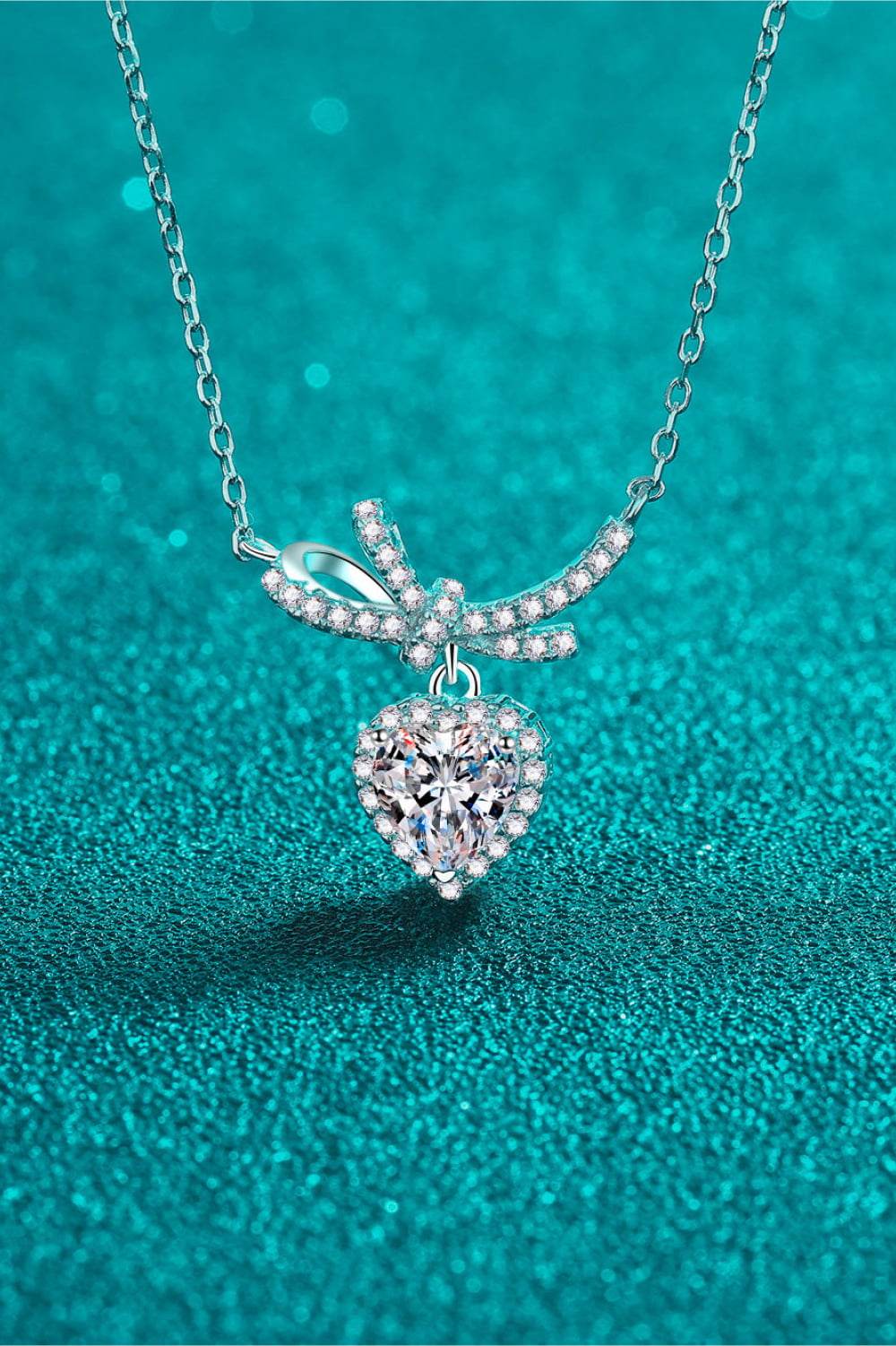 1 Carat Moissanite Heart Pendant Necklace - Ultim8 Designs 4 U