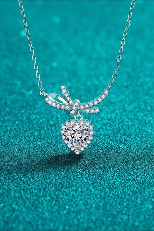 1 Carat Moissanite Heart Pendant Necklace - Ultim8 Designs 4 U