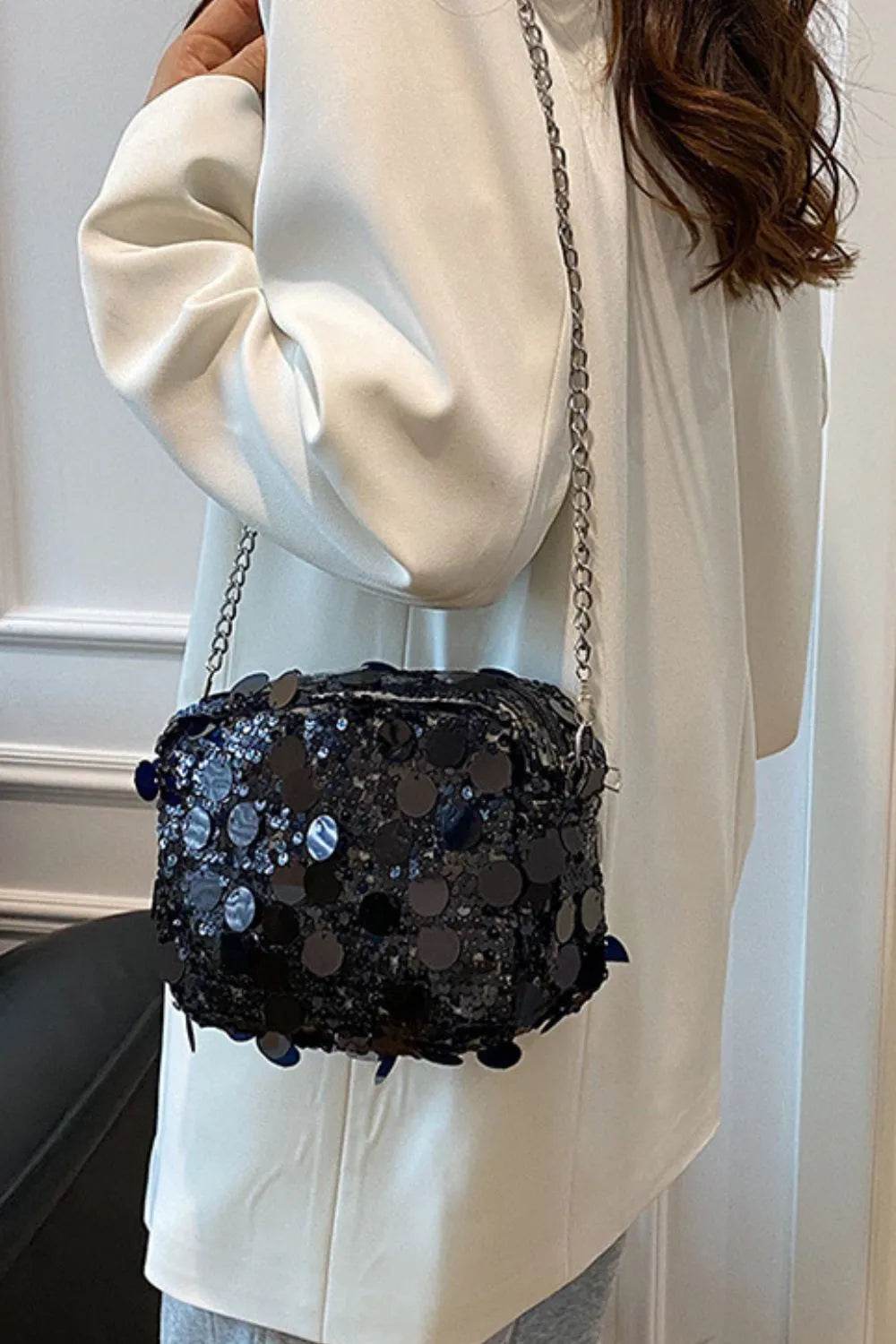 Sequin Chain Shoulder Bag - Ultim8 Designs 4 U