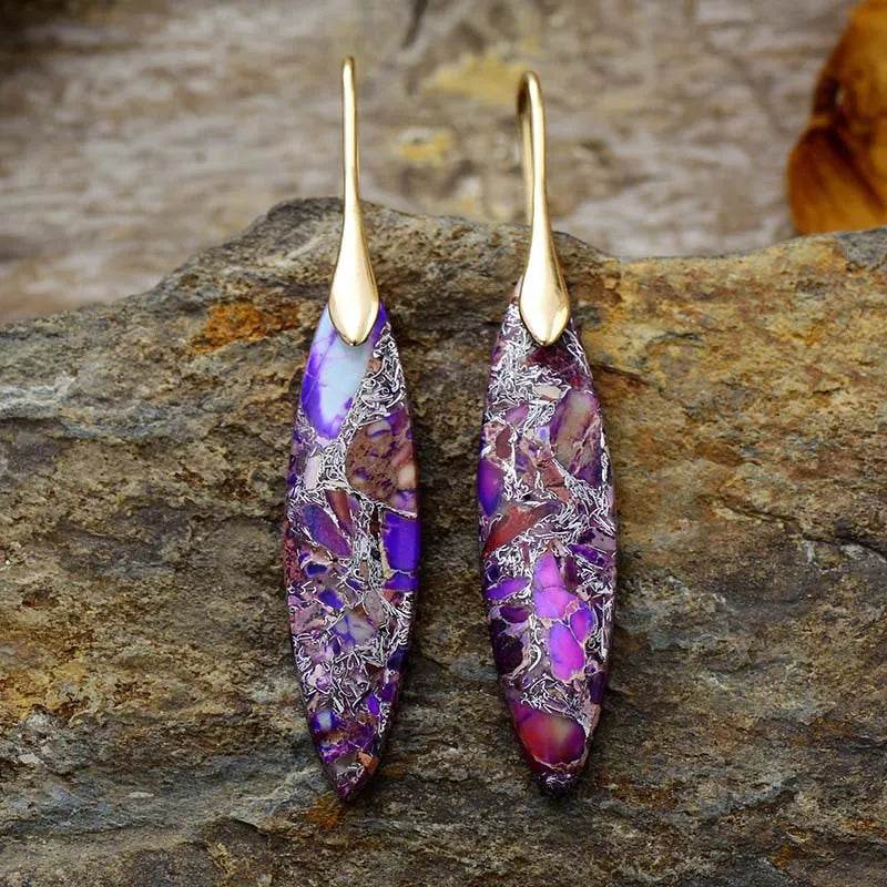 Copper Natural Stone Geometric Shape Earrings - Ultim8 Designs 4 U