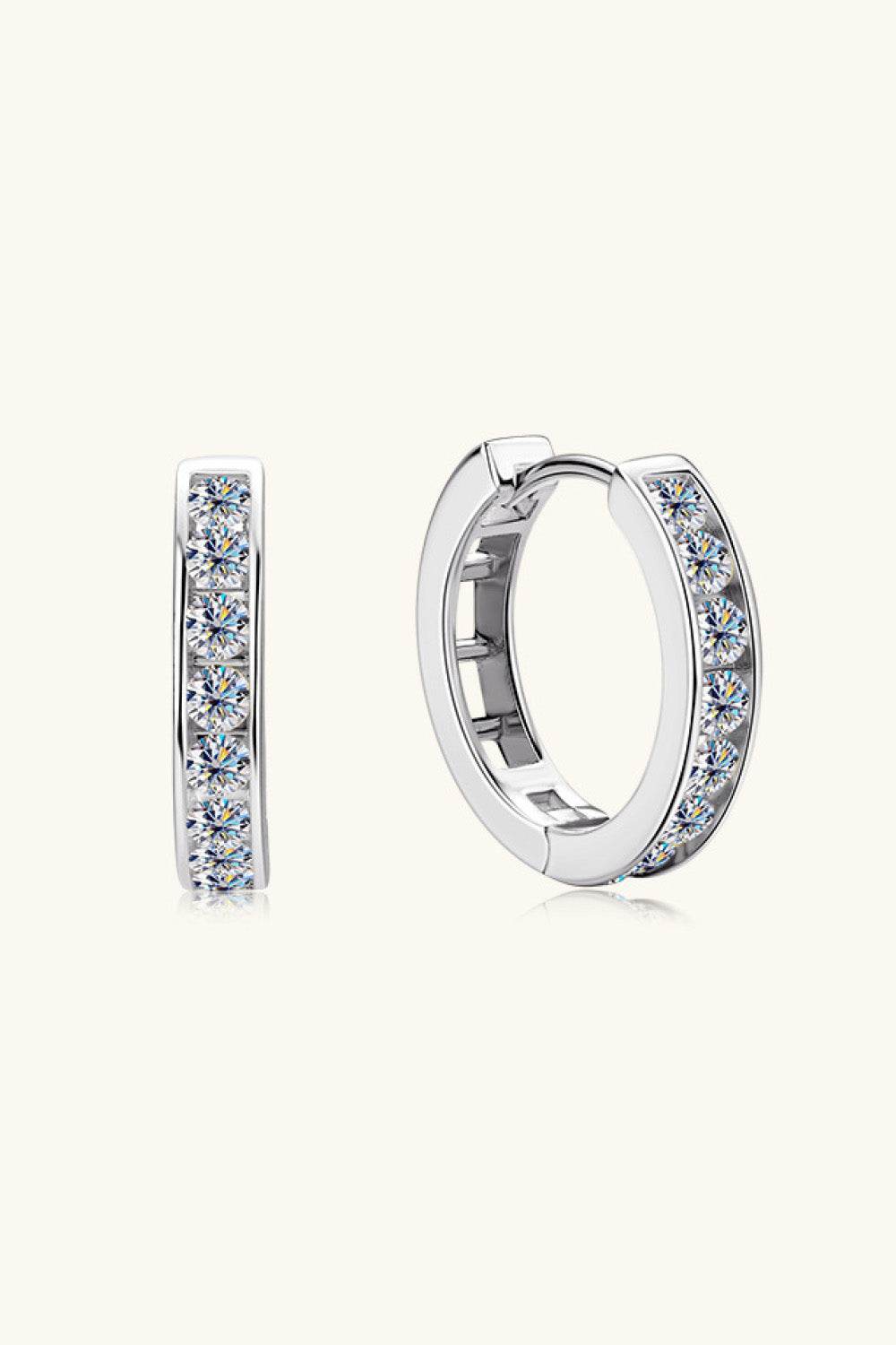 Moissanite 925 Sterling Silver Huggie Earrings - Ultim8 Designs 4 U