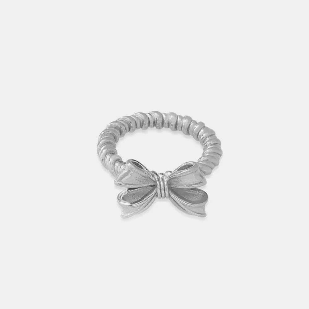 Twisted Titanium Steel Bow Ring - Ultim8 Designs 4 U