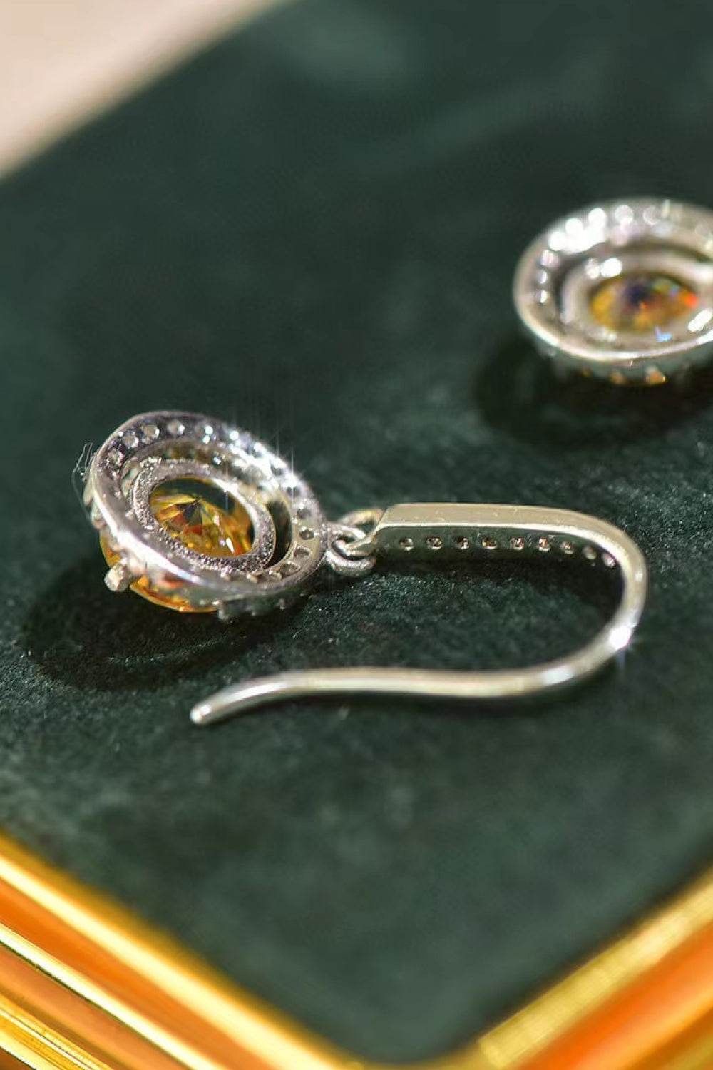Platinum-Plated 2 Carat Moissanite Drop Earrings - Ultim8 Designs 4 U