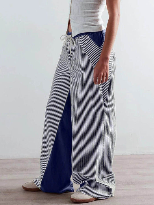 Striped Wide Leg Jeans - Ultim8 Designs 4 U