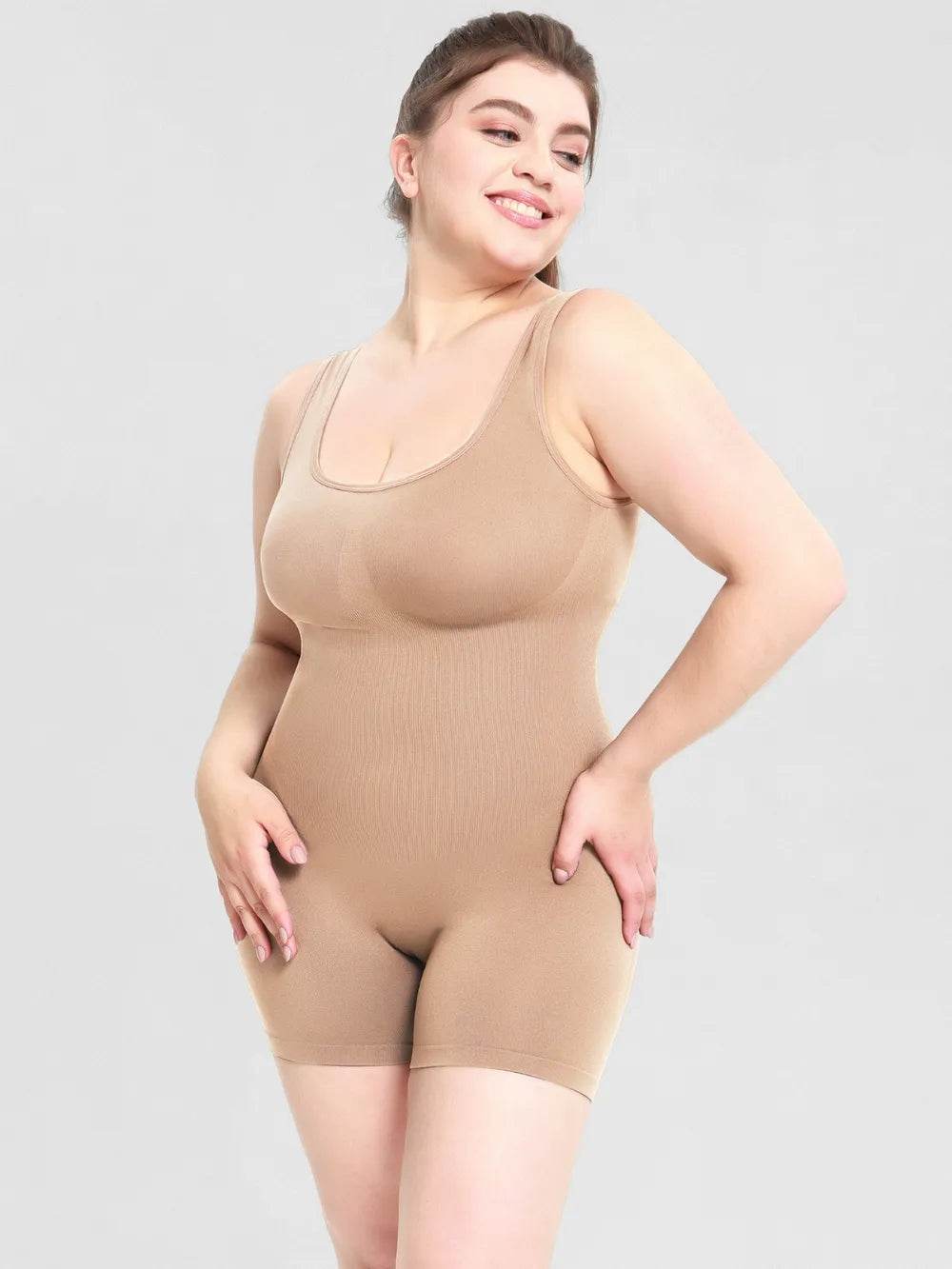 Scoop Neck Wide Strap Shaping Romper - Ultim8 Designs 4 U