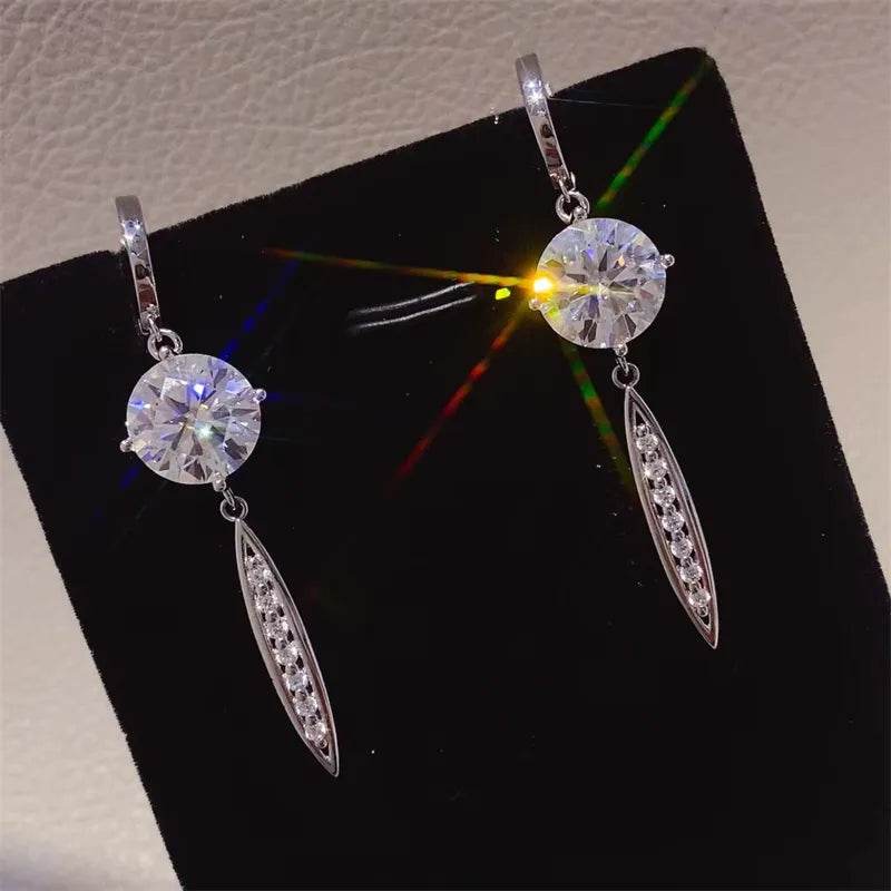 10 Carat Moissanite 925 Sterling Silver Earrings - Ultim8 Designs 4 U