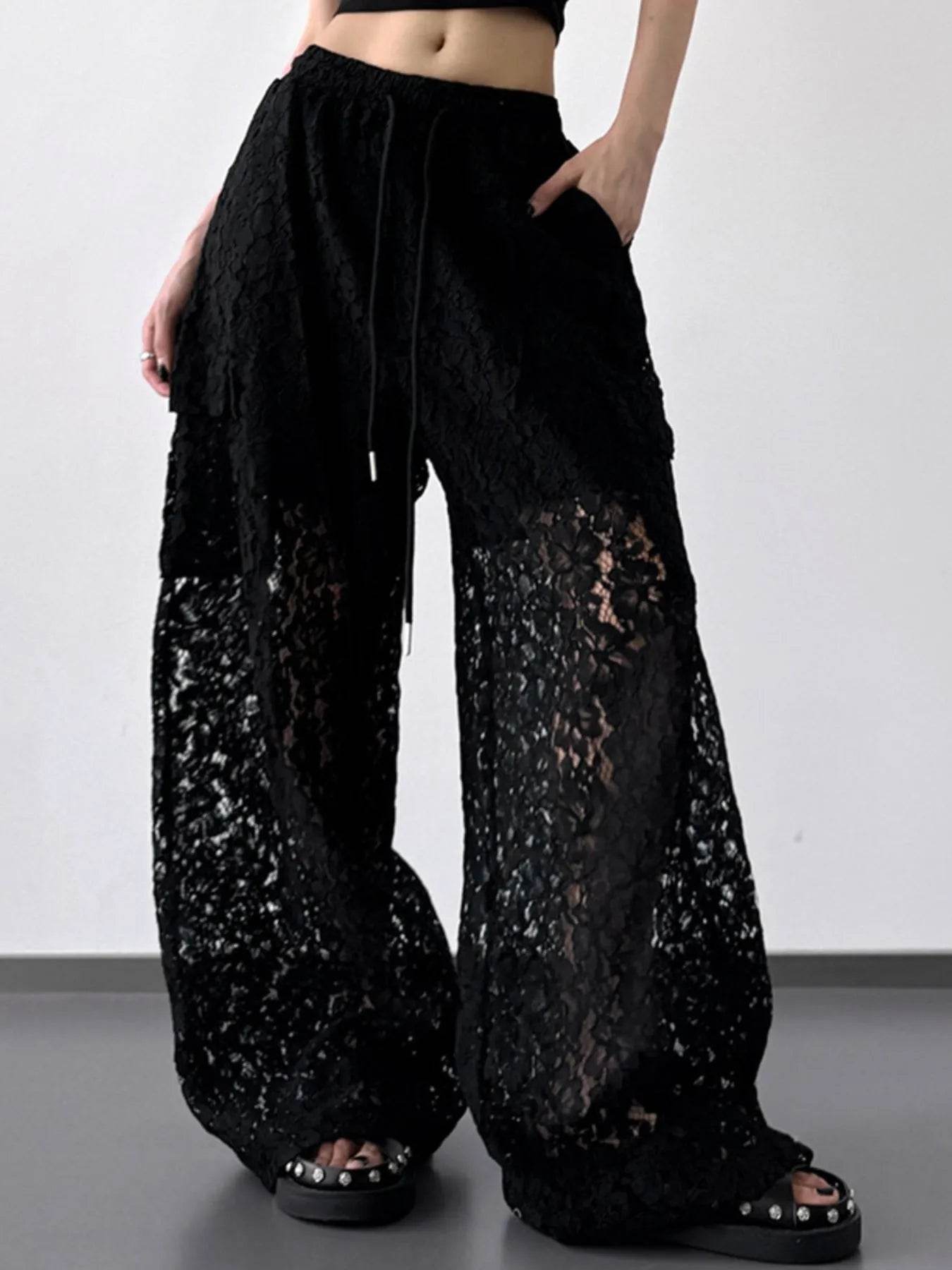 Lace Wide Leg Pants - Ultim8 Designs 4 U