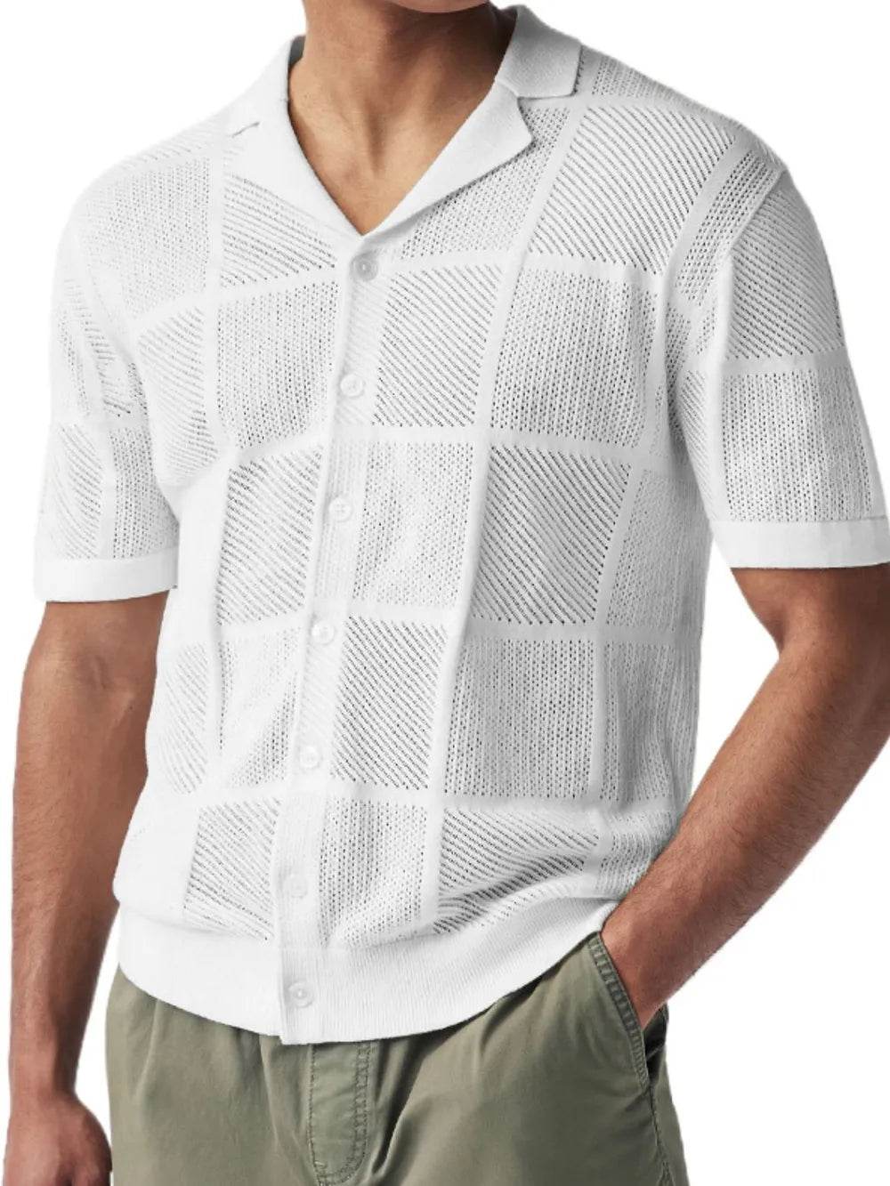 Men's Button Down Checkered Eyelet Shirt - Ultim8 Designs 4 U