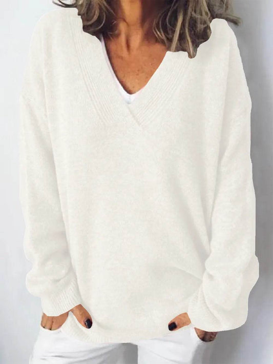 V-Neck Dropped Shoulder Sweater - Ultim8 Designs 4 U