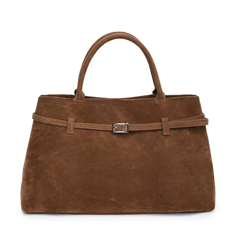 Handbags - Tote Bags - Faux Suede Brown Large Capacity Shoulder