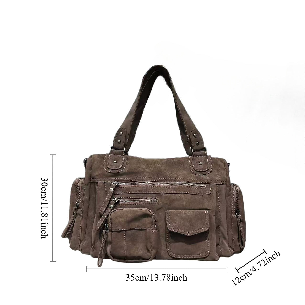 Women's Suede Large Capacity Tote Handbag