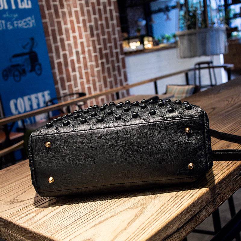Soft Leather Diamond Rivet Handbag - Ultim8 Designs 4 U