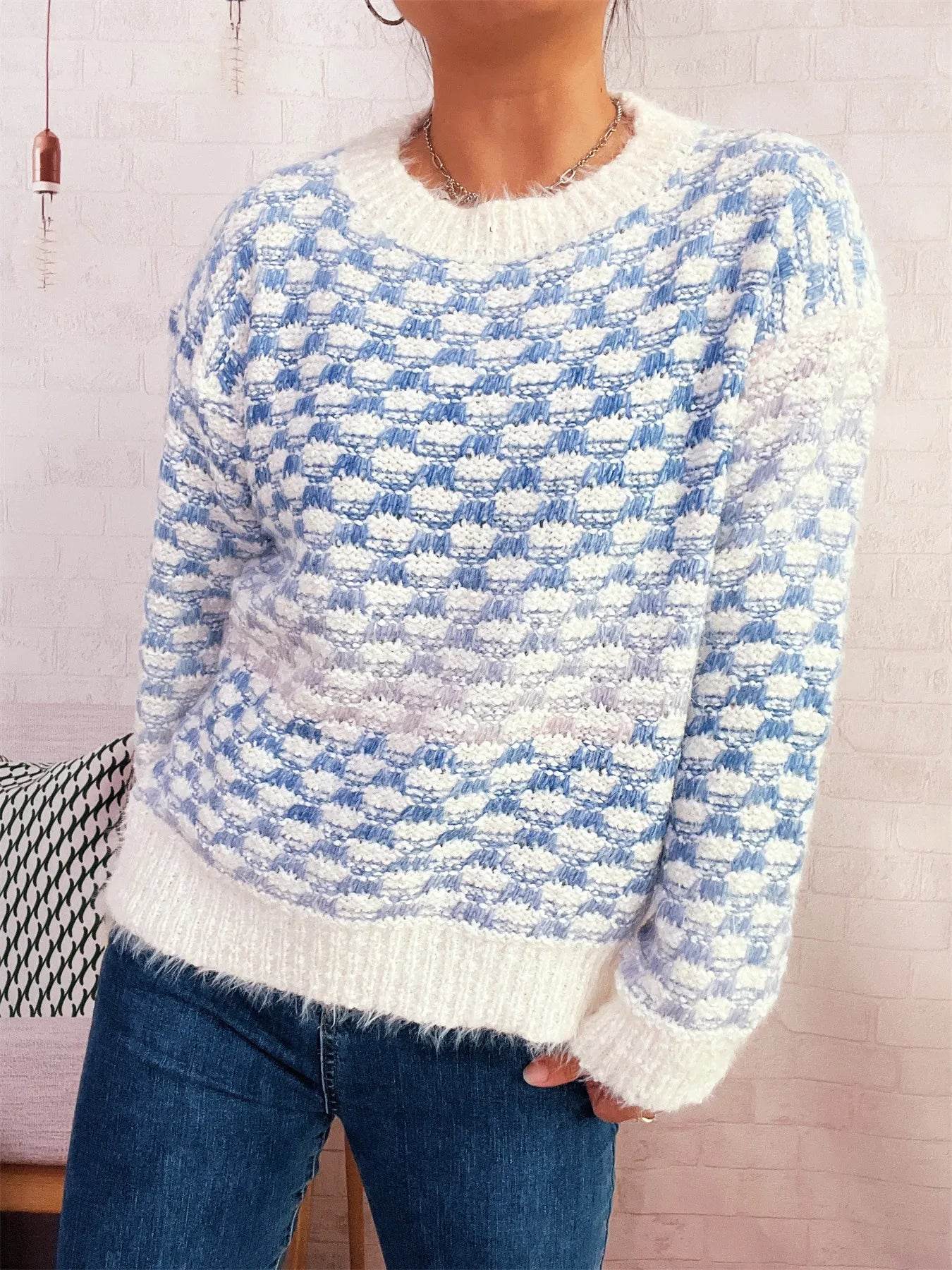 Rainbow Gradient Round Neck Sweater - Ultim8 Designs 4 U