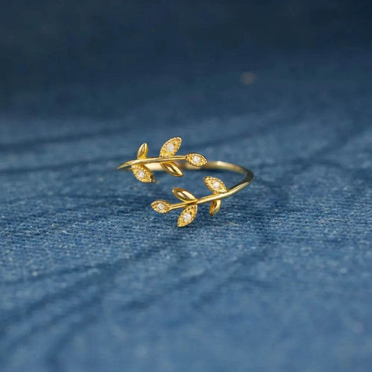 925 Sterling Silver Zircon Leaf Shape Ring - Ultim8 Designs 4 U