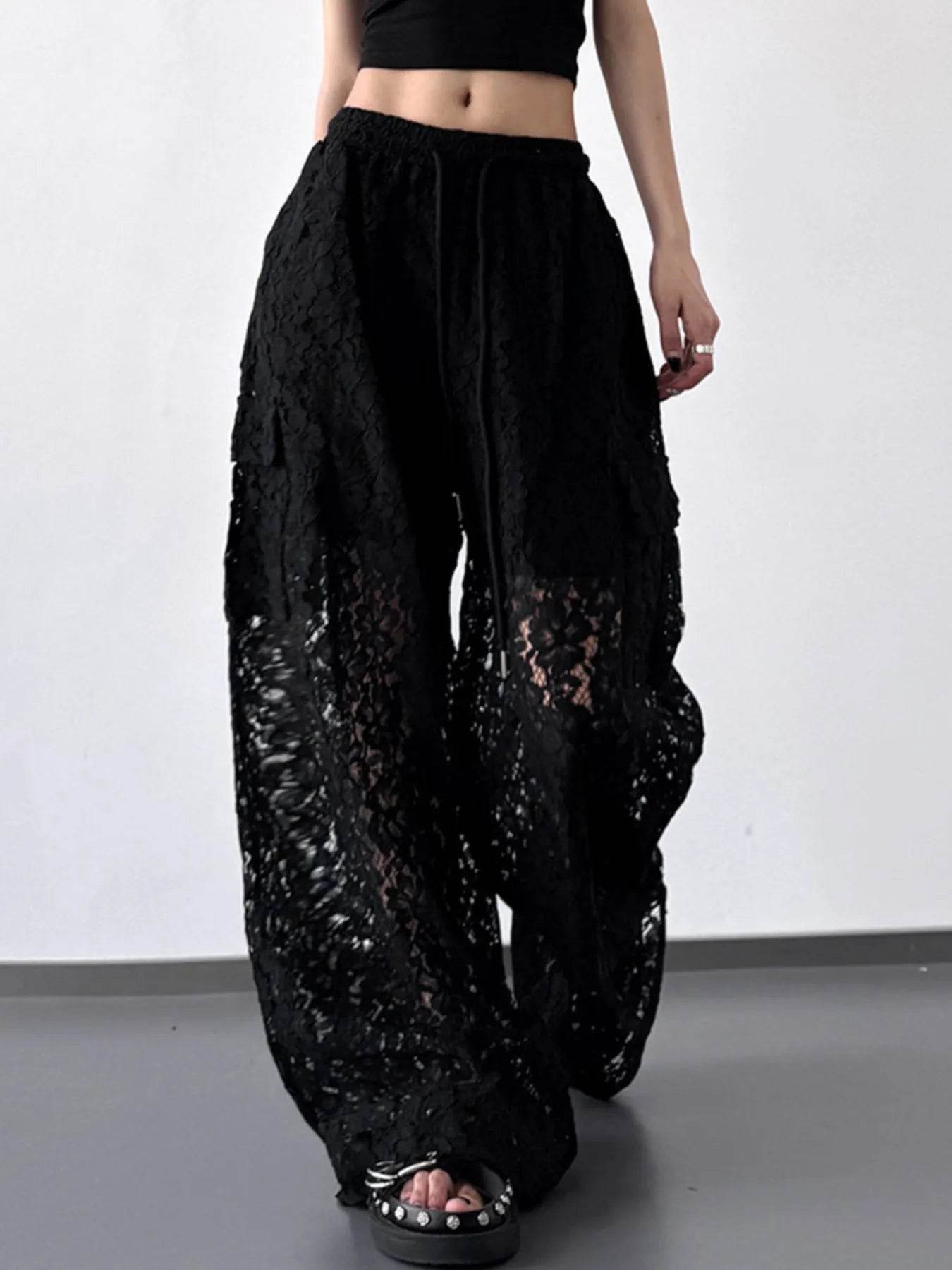 Lace Wide Leg Pants - Ultim8 Designs 4 U