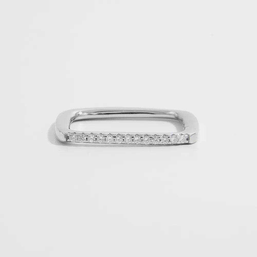 925 Sterling Silver Zircon Square Ring - Ultim8 Designs 4 U