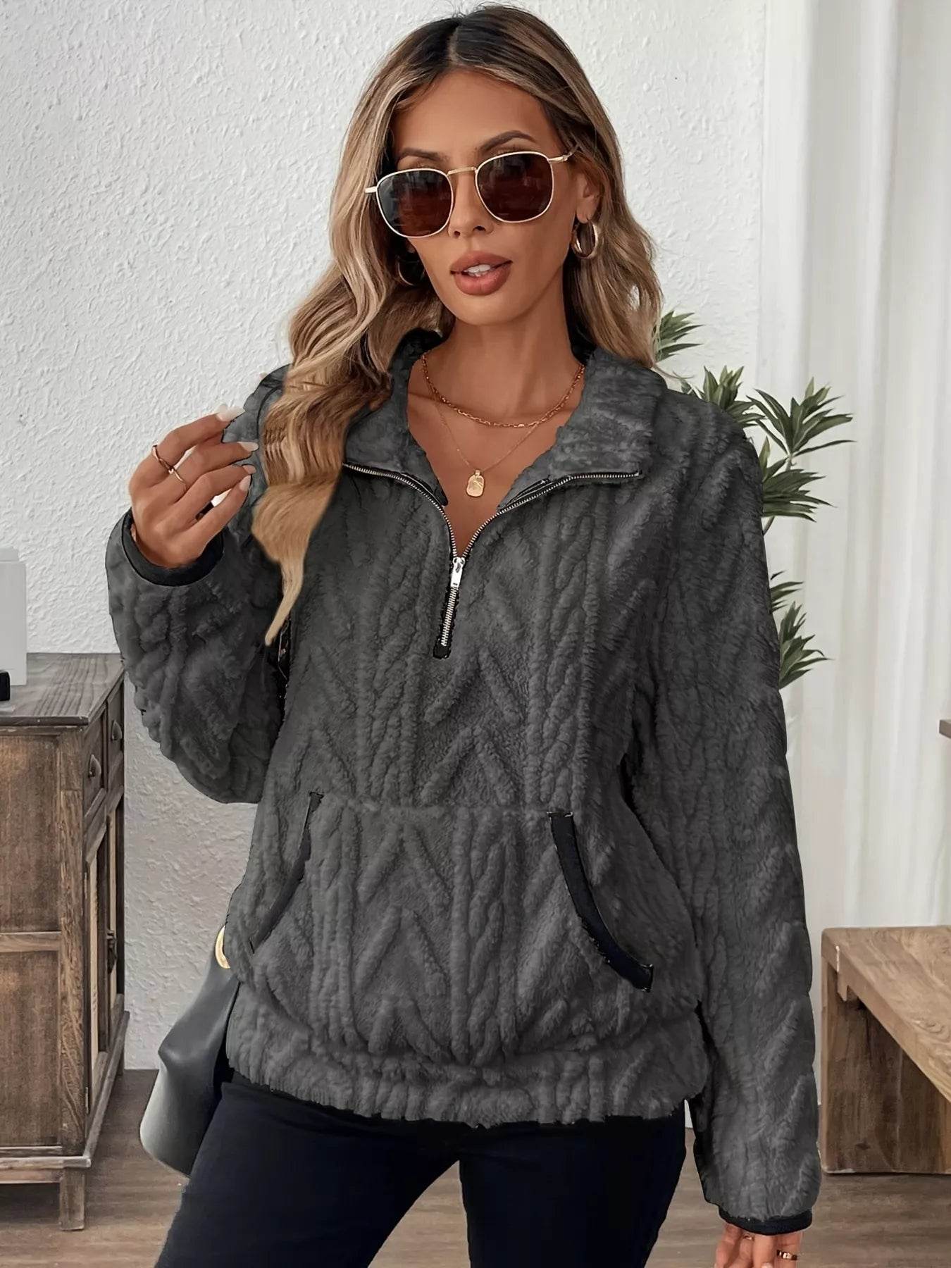 Half Zip Long Sleeve Sweatshirt - Ultim8 Designs 4 U