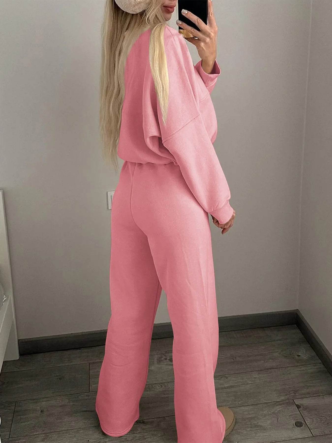 Zipper Up Jacket and Drawstring Pants Set - Ultim8 Designs 4 U